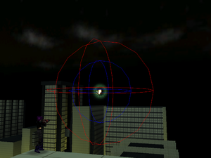Example of a particle with an AI projectile-dodge radius.