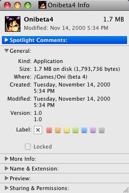 Mac beta 4 Oni Get Info window.png