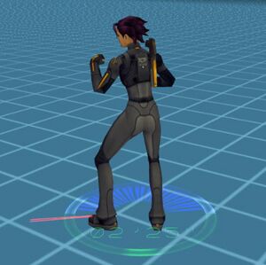 Oni 2 - Konoko three-quarters away combat.jpg