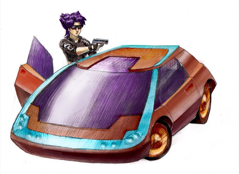 File:GTO - Konoko and her dystopian mini-car.jpg